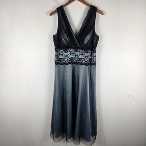 New Coldwater Creek Lace Mesh Overlay Beaded Ruched Y2K Babydoll Sheath Dress